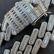 925 Sterling Silver Baguette Moissanite Bracelet