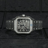 Black Moissanite Skeleton Hip Hop Wrist Watch