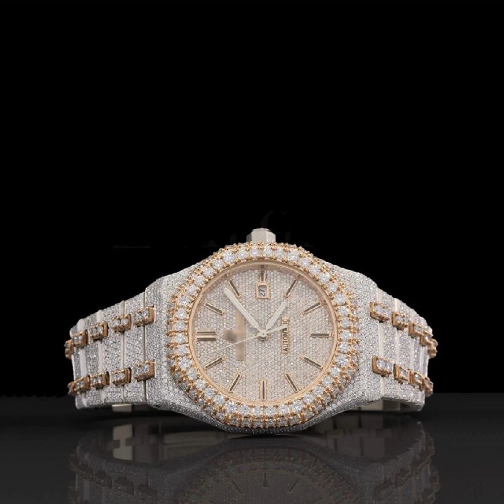 Moissanite Diamond Hip Hop Wrist Watch For Men's