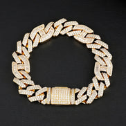 Luxury Hip Hop Moissanite Baguette Cuban Link Bracelet