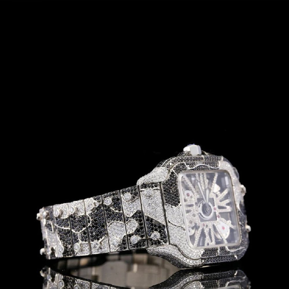 Snake Skin Pattern Moissanite Unique Style Hip Hop Watch