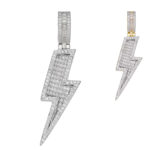 Moissanite Iced Out Lightning Bolt Pendant