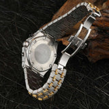 Dual Tone Chrono Dial Handmade Hip Hop Moissanite Watch