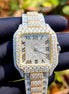 Yellow & White Moissanite Diamond Hip Hop Watch