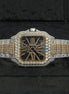 Dual Tone Skeleton Moissanite Watch Gift For Him