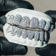 925 Silver 8 On 8 D Color Moissanite Diamond Grillz