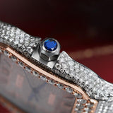 Dual Tone Moissanite Luxury Hip Hop Watch