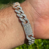 Dual Tone Moissanite Diamond Unisex Hip Hop Bracelet