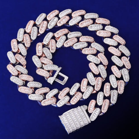 Bubble Letter Baguette Cut Moissanite Chain