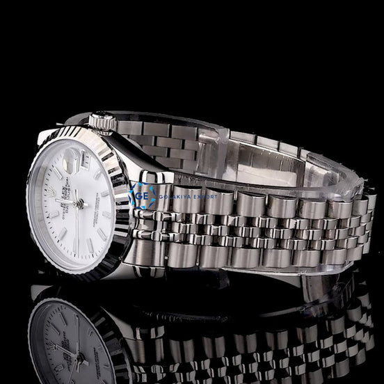 White Color Dial Date Just Automatic Women's Watch