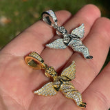 Iced Out Praying Baby Guardian Angel Pendant