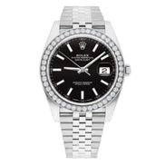 Black Color Dial Stainless Steel Moissanite Watch Gift For men's