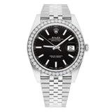 Black Color Dial Stainless Steel Moissanite Watch Gift For men's