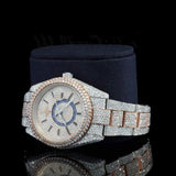Chrono Dial Dual Tone Moissanite Wrist Watch