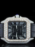 Black Color Roman Numeric Leather Belt Moissanite Watch