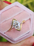Half Bezel Set Marquise Cut Solitaire Lab Grown Diamond Ring