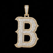 Custom B Name Latter Moissanite Unisex Pendant