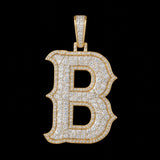 Custom B Name Latter Moissanite Unisex Pendant
