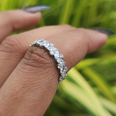 Marquise & Round Cut Lab Grown Diamond Full Eternity Band