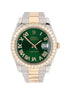 Stainless Steel Green Dial Moissanite Watch