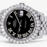 Black Moissanite Diamond Unique Style Luxury Watch
