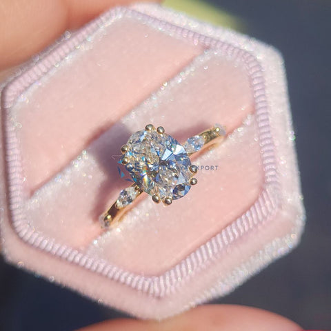 2 Carat Oval Cut Lab Grown Diamond Engagement Ring