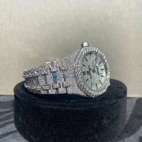 Lab Created Moissanite Iced Out Hip Hop Watch For Men's