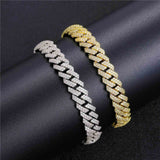 Lab Created Moissanite Diamond Silver Cuban Bracelet