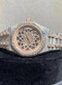 Rose & White Moissanite Handmade Skeleton Hip Hop Watch
