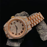 Roman Dial Datejust Hip Hop Moissanite Watch