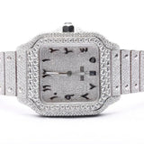 Arabic Dial Moissanite Automatic Full White Wrist Watch