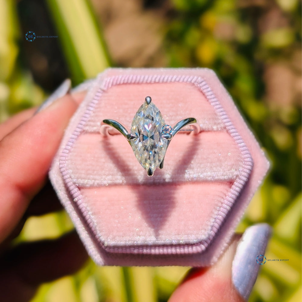 Marquise Cut Solitaire Diamond Ring