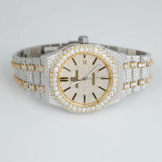 D Color Bust Down Stainless Steel Hip Hip Watch