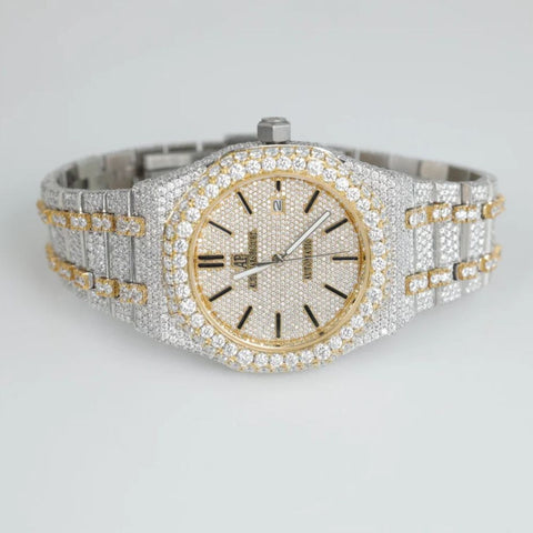 D Color Bust Down Stainless Steel Hip Hip Watch