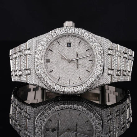 Fully Iced Out D Color Moissanite Men's Watch