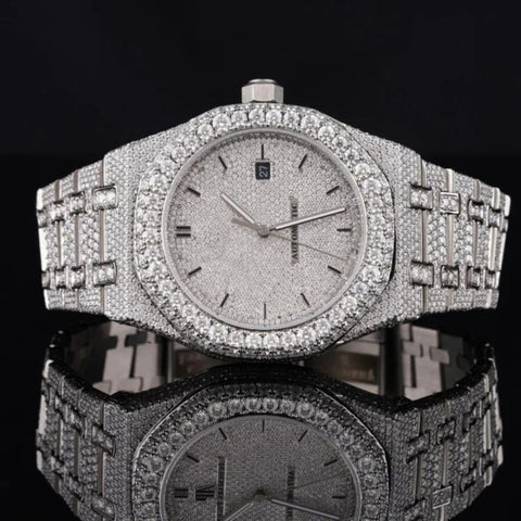 Fully Iced Out D Color Moissanite Men's Watch