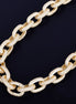 D Color Moissanite Diamond Rolo Cuban Chain For Men's
