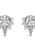 Round Cut Moissanite Cluster Stud Earrings in White Gold