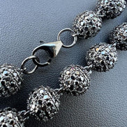Black Moissanite Diamond Ball Link Bracelet