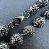 Black Moissanite Diamond Ball Link Bracelet
