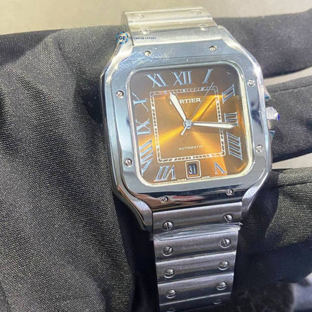 Stainless Steel Brown Dial Luxury Watch Gift For Men's
