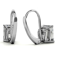 Moissanite Emerald Cut Dainty Wear Hoop Earrings