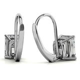 Moissanite Emerald Cut Dainty Wear Hoop Earrings