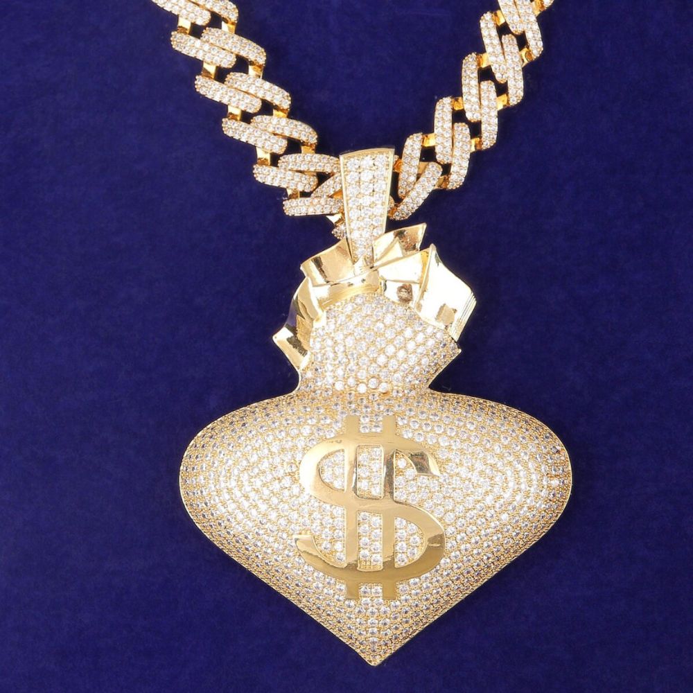 Money Bag Symbol Moissanite Pendant Necklace