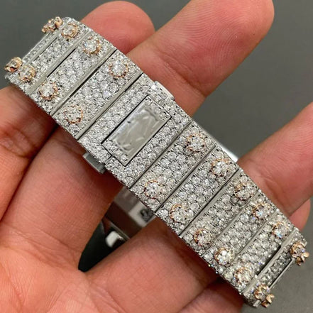 Moissanite Luxury Arabic Dial Dual Tone Watch