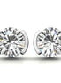 Half Bezel Round Cut Moissanite Dainty Earrings