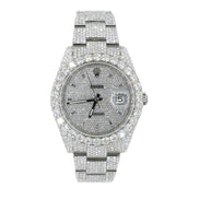 VVS1 Moissanite Datejust Iced Out Baguette Dial Watch
