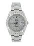 VVS1 Moissanite Datejust Iced Out Baguette Dial Watch