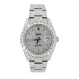 VVS1 Moissanite Datejust Iced Out Baguette Dial Watch