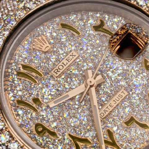 Arabic Dial Moissanite Diamond Datejust Luxury Watch